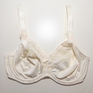 Rosa Faia Lupina Bra Womens 32F Ivory Underwire Embroidered Support Unpadded
